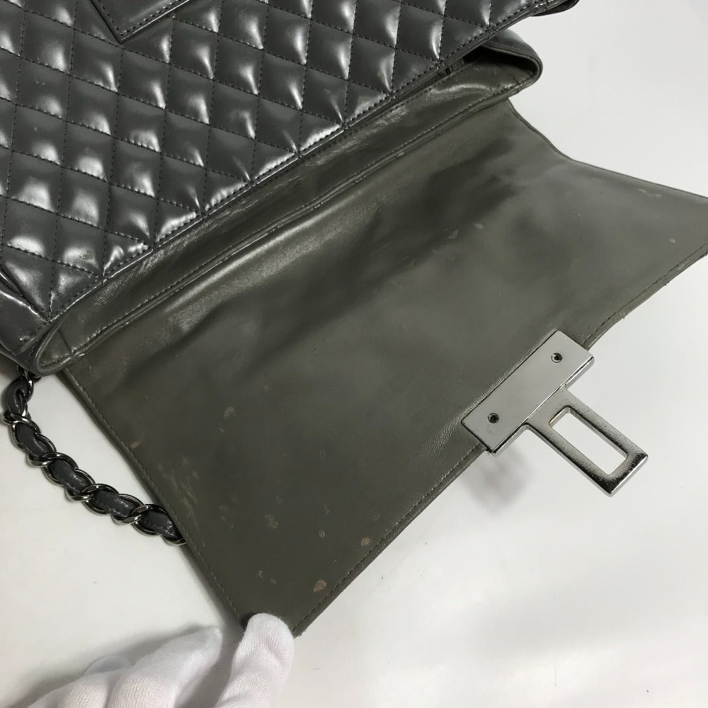 CHANEL ハンドバッグ ロゴ キルティング 2WAY チェーンバッグ 肩掛け ショルダーバッグ レザー レディース グレー - brandshop-reference