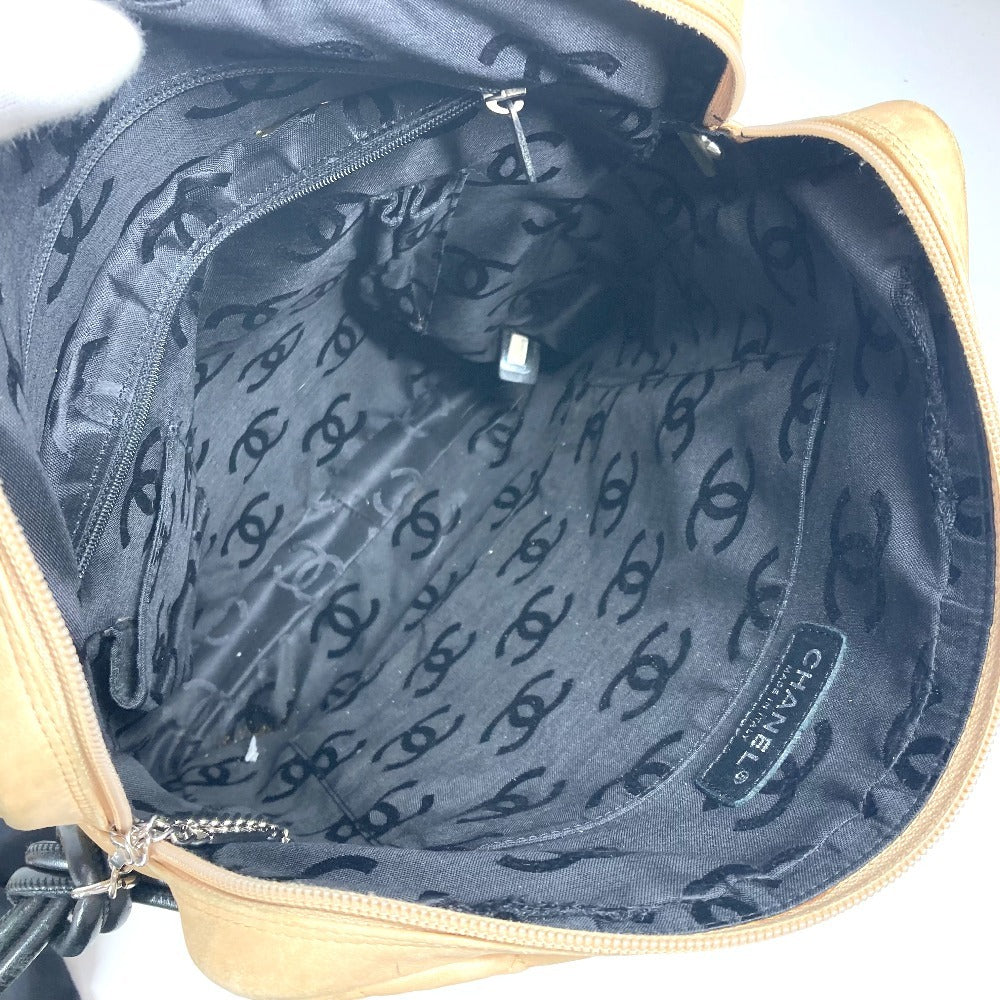 CHANEL カンボンライン CC ココマーク ラージ スクエア 斜め掛け バイカラー  ショルダーバッグ レザー レディース ベージュ - brandshop-reference