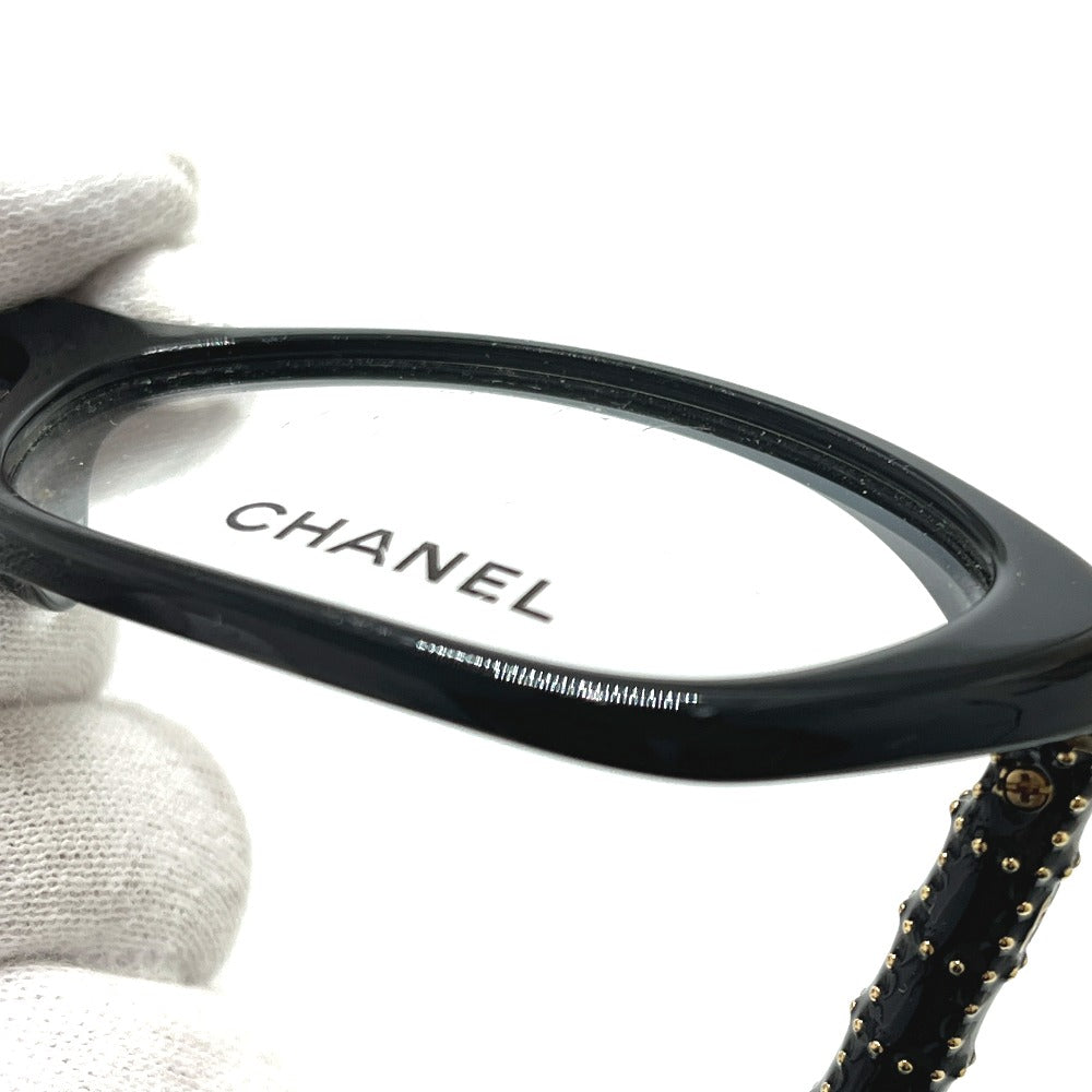 CHANEL 3215-A ココマーク スタッズ 伊達メガネ メガネフレーム アイウェア 眼鏡 めがね メガネ 眼鏡 プラスチック レディース ブラック