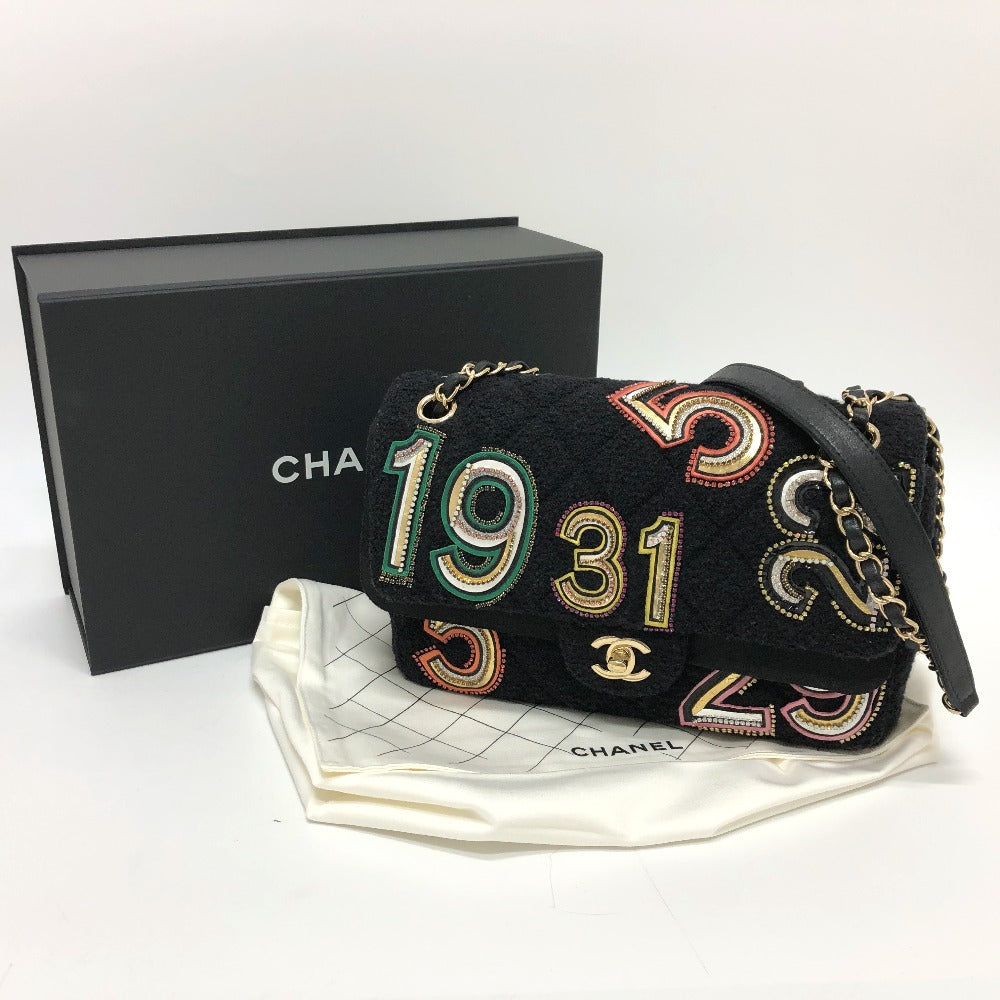 CHANEL AS2785 Matelasse No Icon Matelasse25 Matelasse 25 Double Chain Bag Crossbody Bag Shoulder Bag Canvas Black/GoldHardware Used