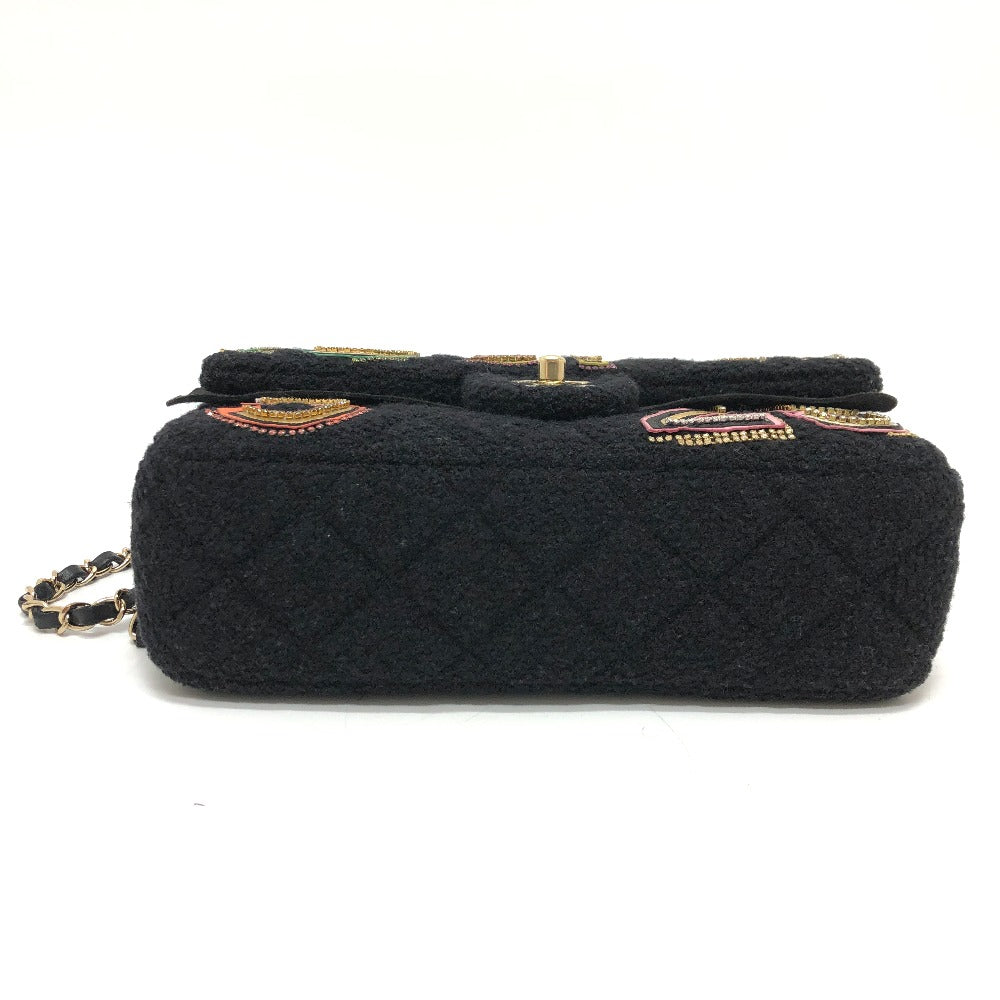 CHANEL AS2785 Matelasse No Icon Matelasse25 Matelasse 25 Double Chain Bag Crossbody Bag Shoulder Bag Canvas Black/GoldHardware Used