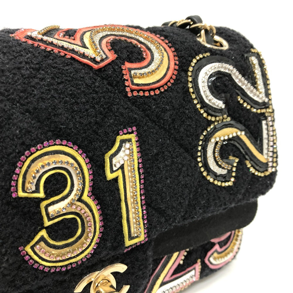 CHANEL AS2785 Matelasse No Icon Matelasse25 Matelasse 25 Double Chain Bag Crossbody Bag Shoulder Bag Canvas Black/GoldHardware Used