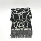 CHANEL Camellia Coco Mark Large Cashmere Scarf Women's Black