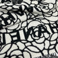 CHANEL Camellia Coco Mark Large Cashmere Scarf Women's Black