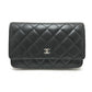 CHANEL AP0250 CC Matelasse CC Mark Classic Chain Wallet Bags Crossbody Long Wallet Shoulder Bag Caviar Leather Black/SilverHardware Used