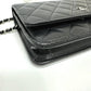 CHANEL AP0250 CC Matelasse CC Mark Classic Chain Wallet Bags Crossbody Long Wallet Shoulder Bag Caviar Leather Black/SilverHardware Used