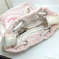 CHANEL Beach Bag, Shoulder Bag, CC, Coco Mark, Border, Pile, Drawstring, Cotton, Women's, Pink