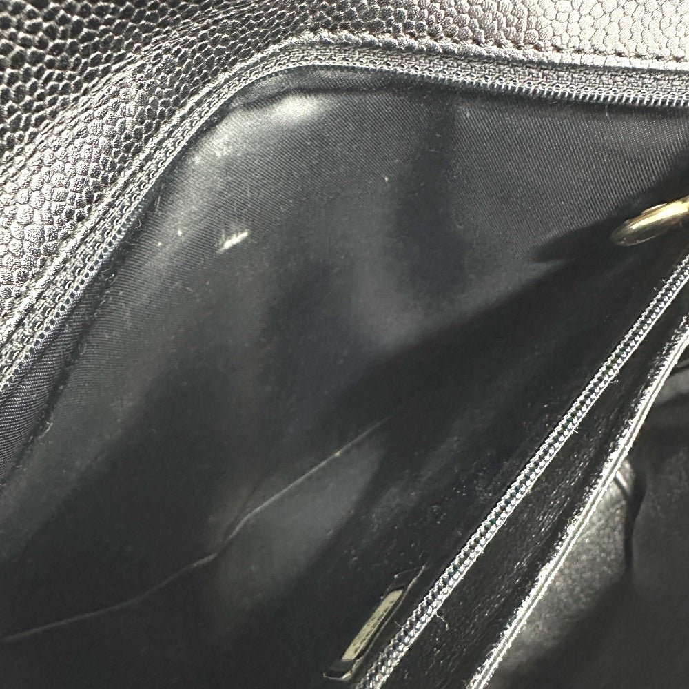 CHANEL A12397 ココマーク マトラッセ カバン トートバッグ トップハンドル ハンドバッグ キャビアスキン レディース ブラック - brandshop-reference