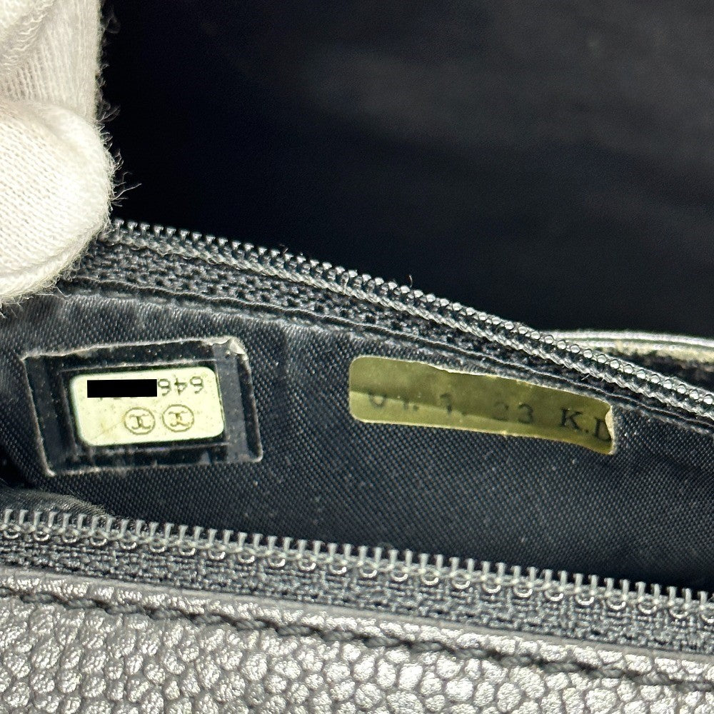 CHANEL A12397 ココマーク マトラッセ カバン トートバッグ トップハンドル ハンドバッグ キャビアスキン レディース ブラック - brandshop-reference