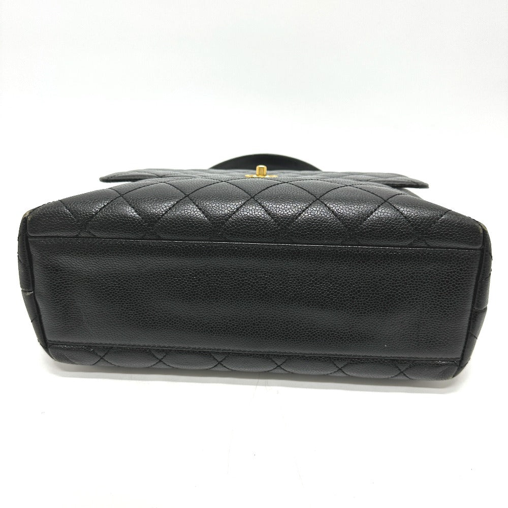 CHANEL A12397 ココマーク マトラッセ カバン トートバッグ トップハンドル ハンドバッグ キャビアスキン レディース ブラック - brandshop-reference