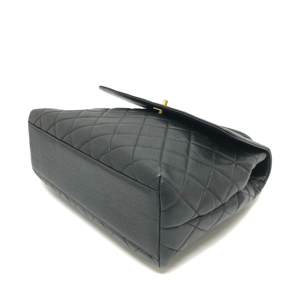 CHANEL A12397 ココマーク マトラッセ トップハンドル ハンドバック カバン ハンドバッグ キャビアスキン レディース ブラック - brandshop-reference