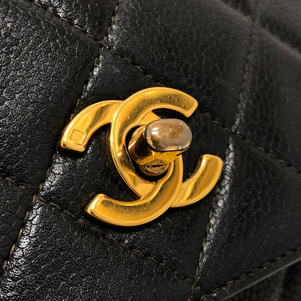 CHANEL A12397 ココマーク マトラッセ トップハンドル ハンドバック カバン ハンドバッグ キャビアスキン レディース ブラック - brandshop-reference