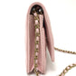 CHANEL AP0250 Coco Mark CC Chain Wallet, Long Wallet, Pouch, Pochette, Wallet, Crossbody Bag, Shoulder Bag, Caviar Skin, Women's, Pink