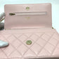 CHANEL AP0250 Coco Mark CC Chain Wallet, Long Wallet, Pouch, Pochette, Wallet, Crossbody Bag, Shoulder Bag, Caviar Skin, Women's, Pink