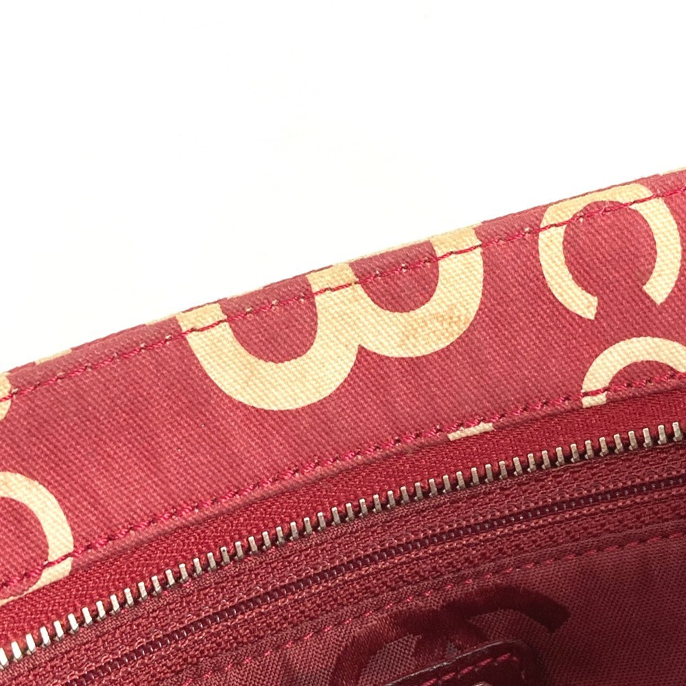 CHANEL バイシーライン ロゴ メイクポーチ 化粧ポーチ カバン クラッチバッグ ポーチ キャンバス レディース レッド - brandshop-reference