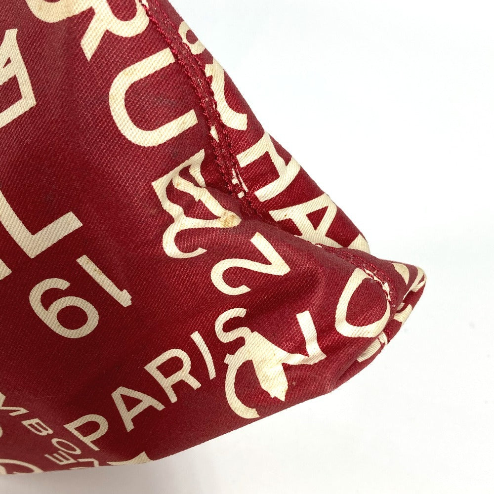 CHANEL バイシーライン ロゴ メイクポーチ 化粧ポーチ カバン クラッチバッグ ポーチ キャンバス レディース レッド - brandshop-reference