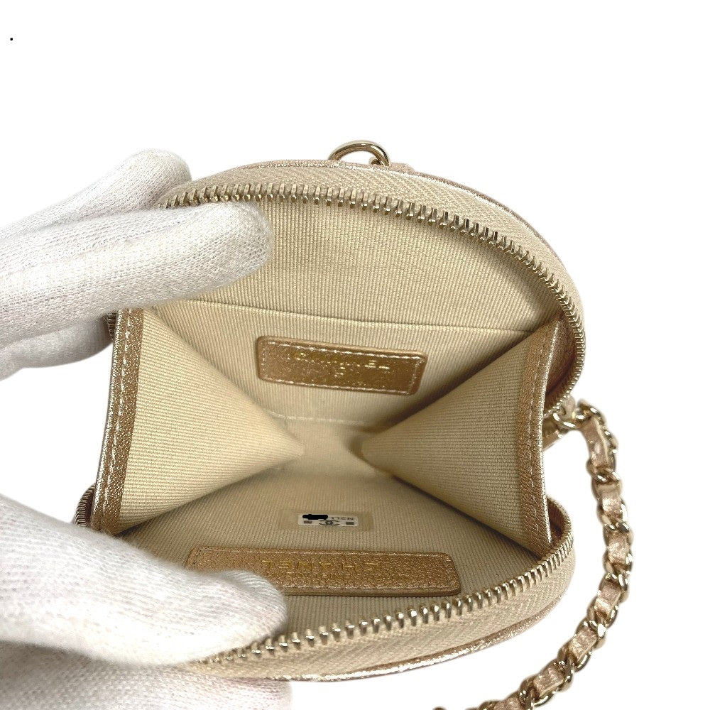 CHANEL 2024 Matelasse Coco Mark Year Gift Coin Case AirPods Bag Charm Lambskin Women's Gold