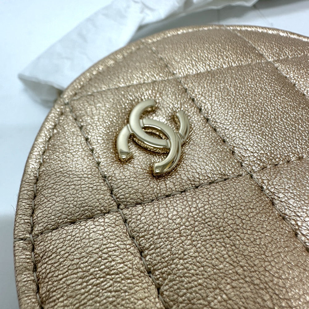 CHANEL 2024 Matelasse Coco Mark Year Gift Coin Case AirPods Bag Charm Lambskin Women's Gold