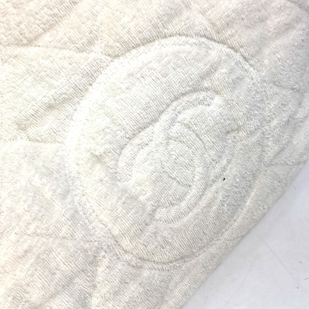 CHANEL ビーチバッグ パイル CC ココマーク ショルダーバッグ 肩掛け トートバッグ コットン レディース ホワイト