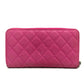 CHANEL A50097 CC Coco Matelasse Zip-Around Long Wallet in Soft Caviar Leather, Pink