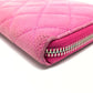 CHANEL A50097 CC Coco Matelasse Zip-Around Long Wallet in Soft Caviar Leather, Pink