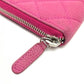 CHANEL A50097 CC Coco Matelasse Zip-Around Long Wallet in Soft Caviar Leather, Pink