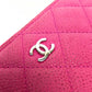 CHANEL A50097 CC Coco Matelasse Zip-Around Long Wallet in Soft Caviar Leather, Pink