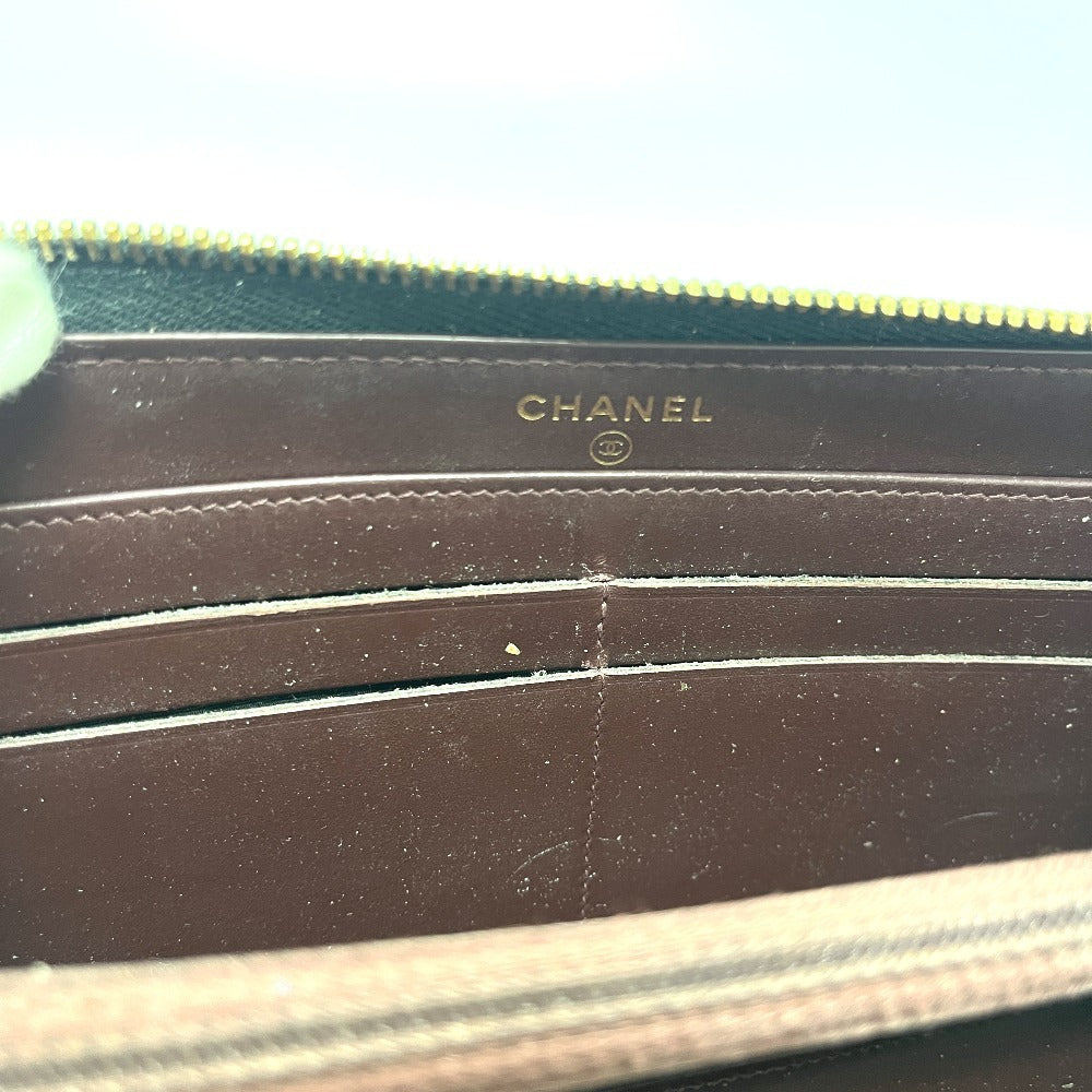 CHANEL A50097 マトラッセ ココマーク ラウンド 財布 ウォレット 長財布 キャビアスキン レディース ブラック