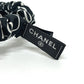 CHANEL 総柄 バイカラー リボン ヘアアクセサリー 髪飾り シュシュ シルク レディース ブラック