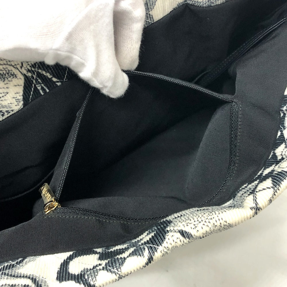 CHANEL カメリア カバン シェブロン コーデュロイ 肩掛け リボン ハンドバッグ トートバッグ キャンバス レディース ホワイト - brandshop-reference