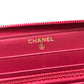 CHANEL A80288 Boy Chanel Round Zipper Long Wallet Wallet Long Wallet Caviar Skin Women's Pink