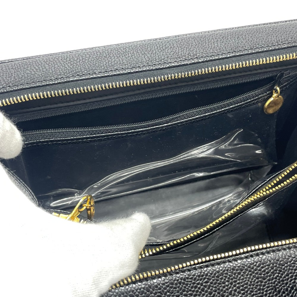 CHANEL ココマーク バニティバッグ デカココ 2WAYバッグ ショルダーバッグ カバン ハンドバッグ キャビアスキン レディース ブラック - brandshop-reference