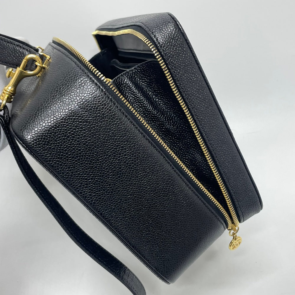 CHANEL ココマーク バニティバッグ デカココ 2WAYバッグ ショルダーバッグ カバン ハンドバッグ キャビアスキン レディース ブラック - brandshop-reference