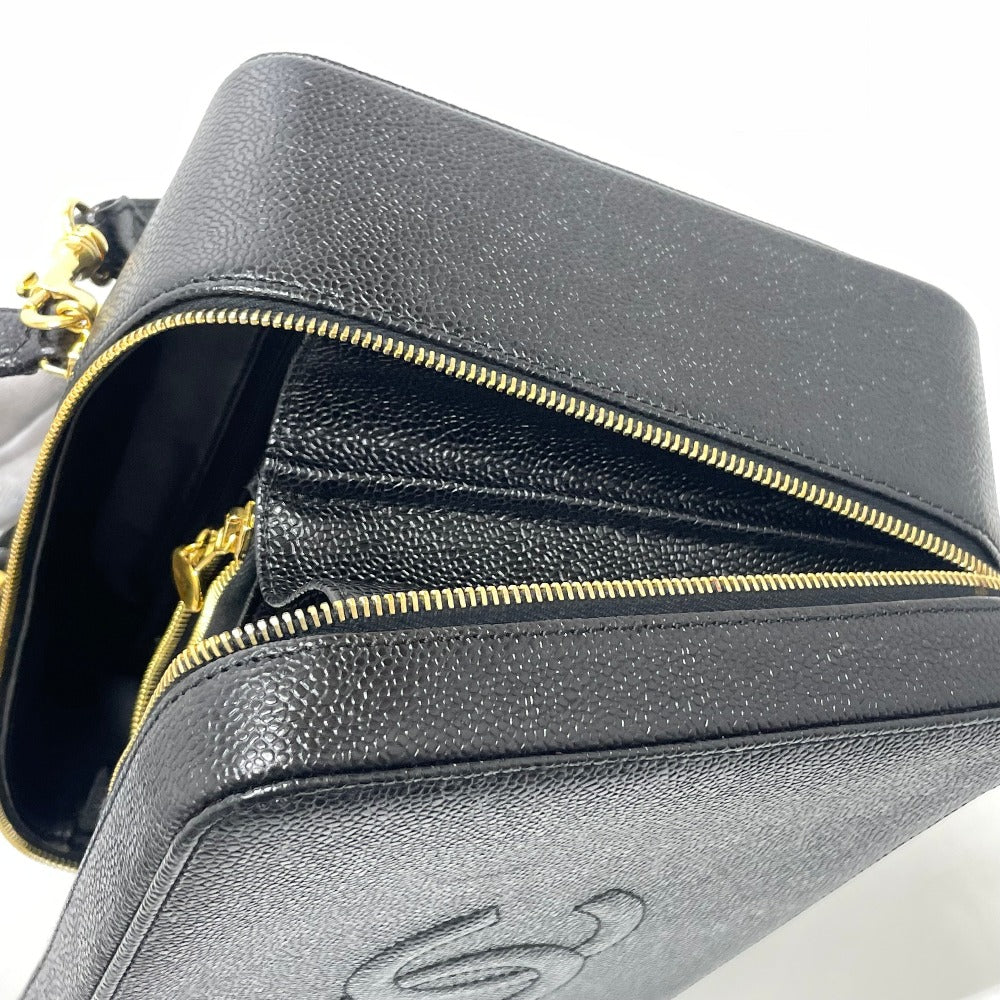CHANEL ココマーク バニティバッグ デカココ 2WAYバッグ ショルダーバッグ カバン ハンドバッグ キャビアスキン レディース ブラック - brandshop-reference