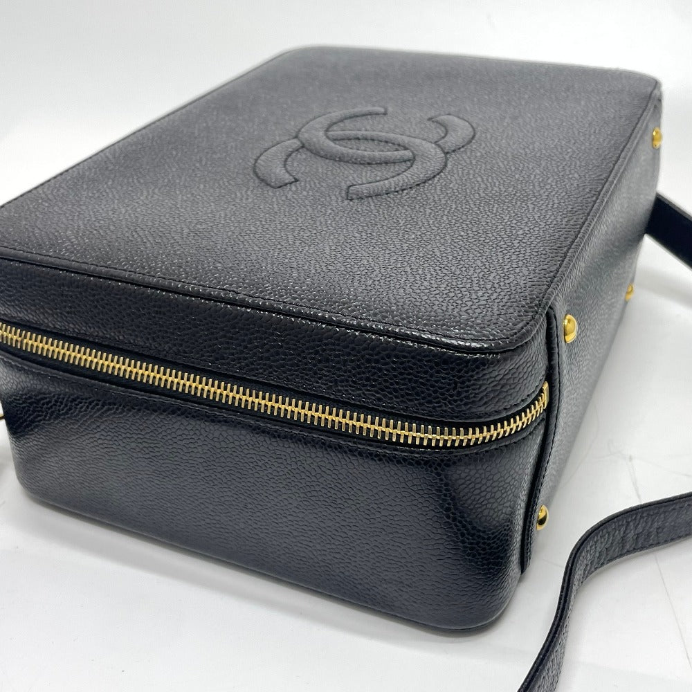CHANEL ココマーク バニティバッグ デカココ 2WAYバッグ ショルダーバッグ カバン ハンドバッグ キャビアスキン レディース ブラック - brandshop-reference