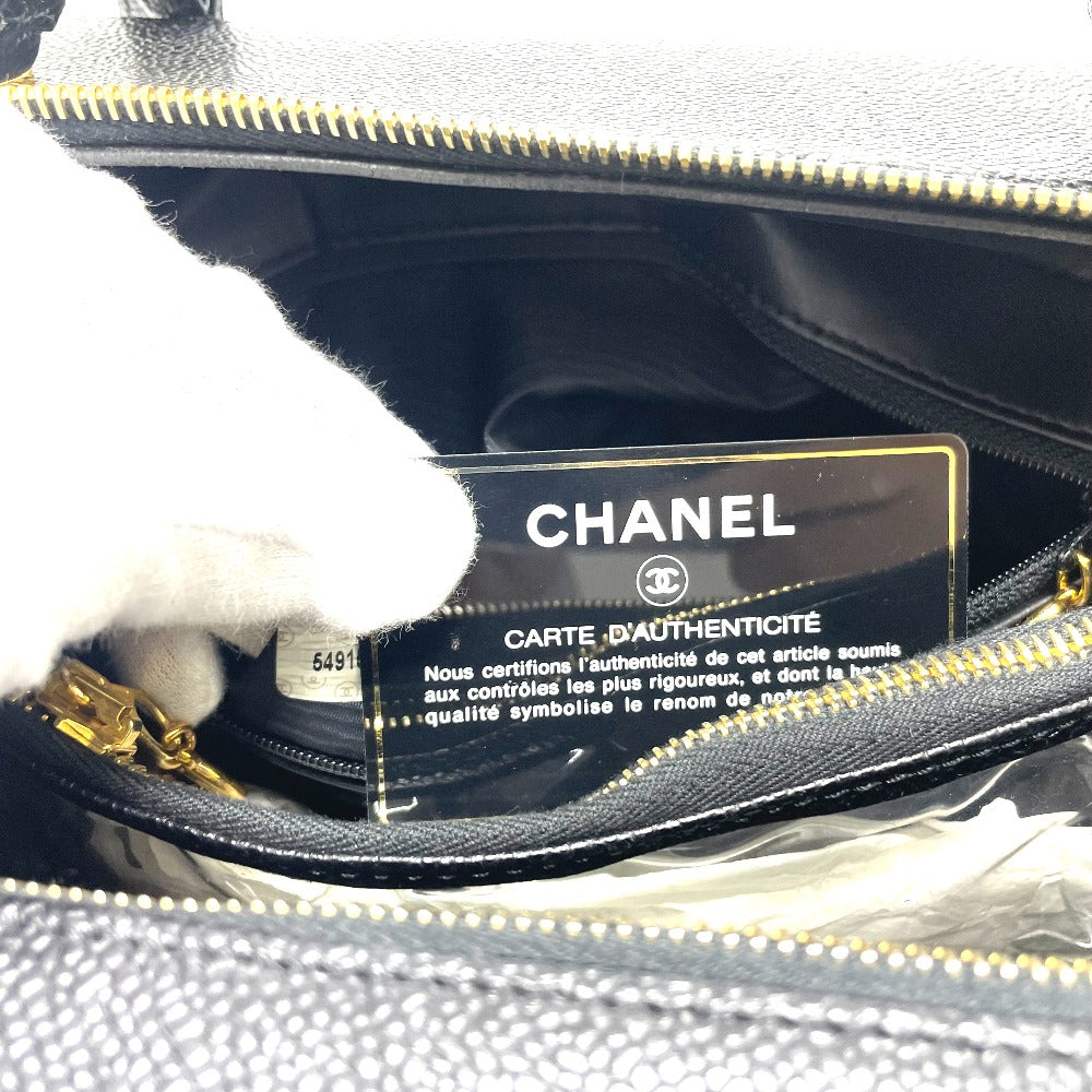 CHANEL ココマーク バニティバッグ デカココ 2WAYバッグ ショルダーバッグ カバン ハンドバッグ キャビアスキン レディース ブラック - brandshop-reference