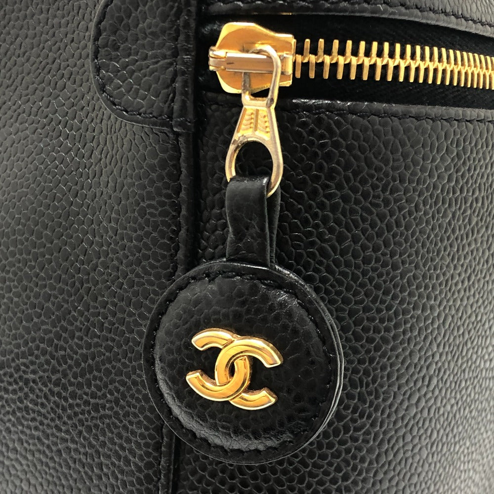 CHANEL A01998 CC Mark Vertical Vanity Bag Bag Caviar Leather Hand Bag Caviar Leather Black Used