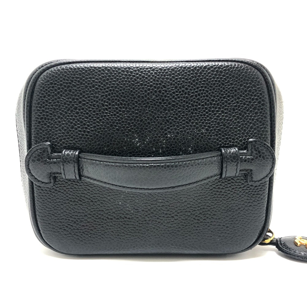 CHANEL A01998 CC Mark Vertical Vanity Bag Bag Caviar Leather Hand Bag Caviar Leather Black Used