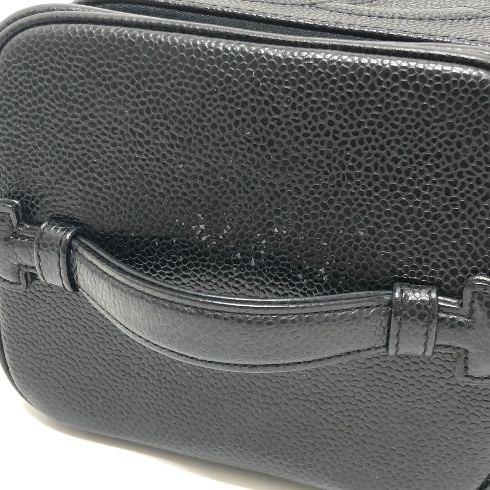 CHANEL A01998 CC Mark Vertical Vanity Bag Bag Caviar Leather Hand Bag Caviar Leather Black Used