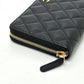 CHANEL A50097 ココマーク マトラッセ ウォレット 長財布 キャビアスキン レディース ブラック