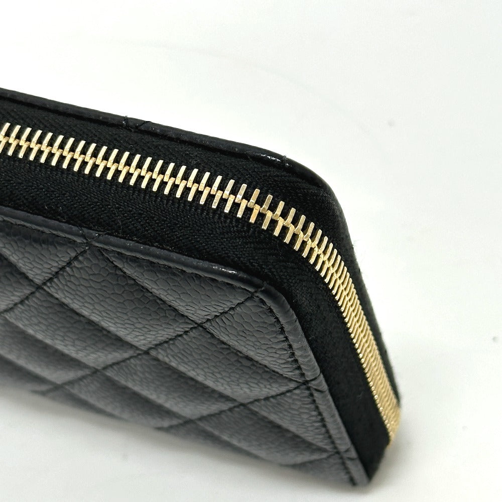 CHANEL A50097 ココマーク マトラッセ ウォレット 長財布 キャビアスキン レディース ブラック