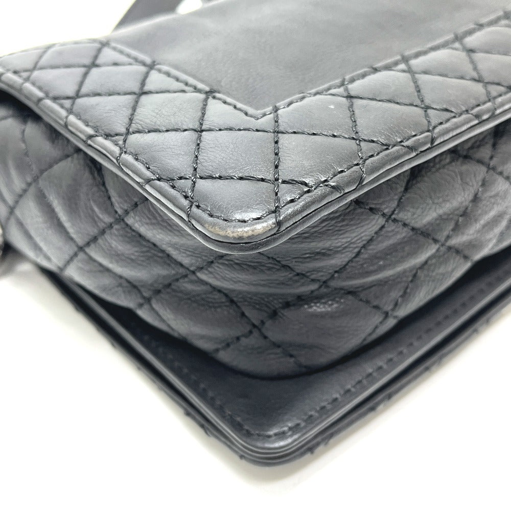 CHANEL A92193 ココマーク ボーイシャネル チェーン ショルダーバッグ カーフスキン レディース ブラック