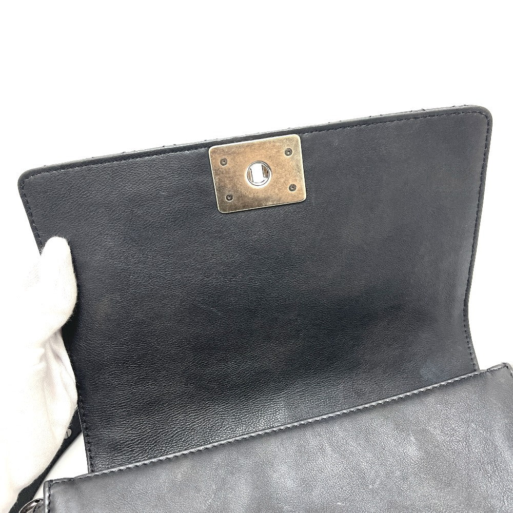 CHANEL A92193 ココマーク ボーイシャネル チェーン ショルダーバッグ カーフスキン レディース ブラック