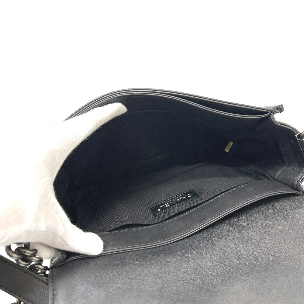 CHANEL A92193 ココマーク ボーイシャネル チェーン ショルダーバッグ カーフスキン レディース ブラック
