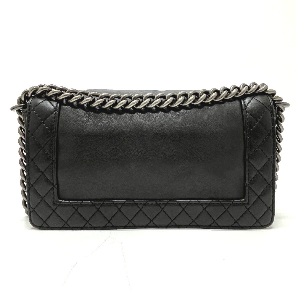 CHANEL A92193 ココマーク ボーイシャネル チェーン ショルダーバッグ カーフスキン レディース ブラック