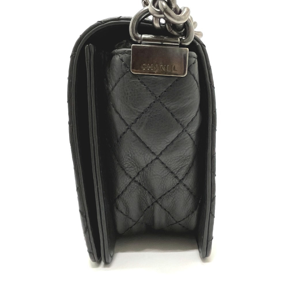 CHANEL A92193 ココマーク ボーイシャネル チェーン ショルダーバッグ カーフスキン レディース ブラック