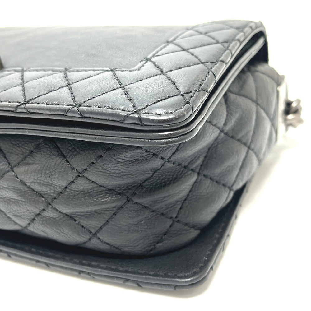 CHANEL A92193 ココマーク ボーイシャネル チェーン ショルダーバッグ カーフスキン レディース ブラック