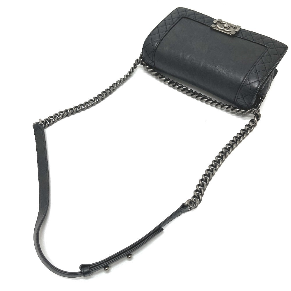 CHANEL A92193 ココマーク ボーイシャネル チェーン ショルダーバッグ カーフスキン レディース ブラック