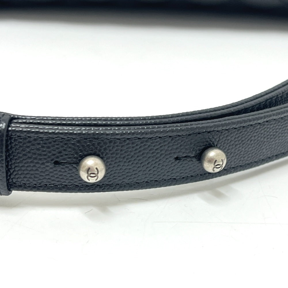 CHANEL A67086 ボーイシャネル 25 カバン チェーン シルバー金具 ショルダーバッグ キャビアスキン レディース ブラック
