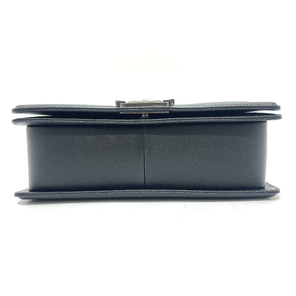 CHANEL A67086 ボーイシャネル 25 カバン チェーン シルバー金具 ショルダーバッグ キャビアスキン レディース ブラック